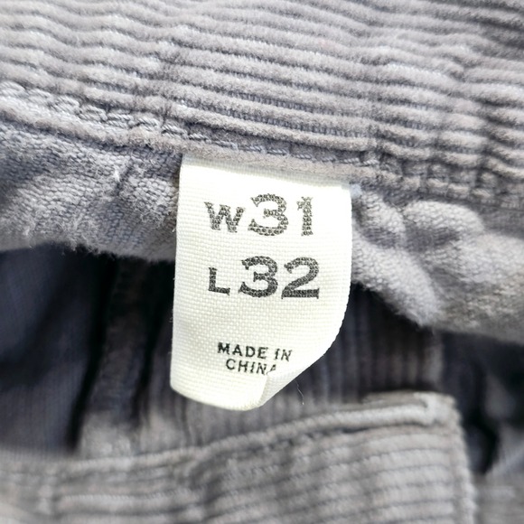 Banana Republic Corduroy Pants Mens 31x32 Straight Leg Gray Casual 100% Cotton - Picture 5 of 12